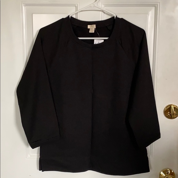 Solid Black J.Crew Quarter Sleeve Casual Sweater - Picture 2 of 5